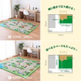 キッズラグ プレイマット はっ水 手洗いOK 道路柄 マップ柄 滑り止め付き キッズコーナーマット 学習 マット ホットカーペット 床暖房OK 誕生日 のプレゼント 【M】約133×190cm 赤ちゃん期はプレイマット 幼児期はキッズコーナーマット 敷物