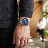 箱なし カシオ 腕時計 メンズ ソーラー ブルー 青 シルバー サファイアガラス 50m防水 アナログ メタルベルト 電池交換不要 おしゃれ ビジネス 仕事 海外モデル プレゼント ギフト CASIO 成人 卒業 入学