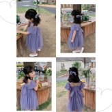 子供ドレス ワンピース フォーマルドレス パープル ベージュ レース チュール パール パフスリーブ 膝丈 ミディアム シンプル リボン 結婚式 お呼ばれ 誕生日　ピアノ発表会　発表会 パーティ 90 100 110 120 130 140 150