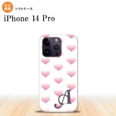 iPhone14 Pro iPhone14 Pro スマホケース 背面ケースソフトケース ハート A 白 ピンク +アルファベット 2022年 9月発売 nk-i14p-tp118i