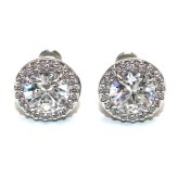 スワロフスキー swarovski ピアス Una ラウンドカット パヴェ 5636269 ウナ スタッドピアス アクセサリー レディース シルバー+ホワイト 海外正規品