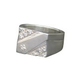 印台リング 指輪 シルバー925 【刻印無料】 印台 リング キュービックジルコニア キラキラ シルバーアクセサリー メンズ ユニセックス クリスマス 誕生日 プレゼント 記念日 父の日 母の日 ハンドメイド 手作り 彫金 ジュエリーボックス 箱 Grand Galleria グランドガレリア