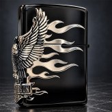 ZIPPO ハーレー ダビッドソン ジッポライター ブラック＆シルバー かっこいい ファイヤー 3面銀燻しメタル イーグル 黒銀 HARLEY-DAVIDSON 日本国内限定モデル ジッポー ギフト