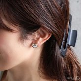ステンレス ハートピアス 18KGP レディース イヤリング ハートモチーフ スタッドピアス ゴールドカラー シルバーカラー バイカラー 縁取り 立体 大ぶり 存在感 上品 かわいい 大人可愛い フェミニン 両耳用 2点セット
