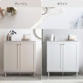 2枚扉キャビネット 幅80cm×奥行38cm×高さ90.2cm 可動棚 大容量 パーティクルボード MDF 天然木 メラミン 組立品 海外インテリアのような上品で華やかなお部屋づくりにぴったりです 日用品や家電の収納に便利です グレージュ ホワイト 新生活