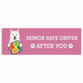 カーサイン 高齢者マーク SENIOR SAFE DRIVER 北海道犬 ステッカー シール 長方形 20x6.7cm 肉球 日本製 車