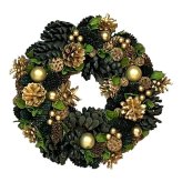 クリスマスリース ゴールド 大人クリスマスデコレーション オーナメント アンティーク調 シャビーシック クリスマスグッズ 北欧 置物