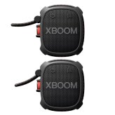 LG XBOOMGo スピーカー XG2T   ワイヤレスポータブルスピーカー   2個パック   万能ストラップで結べる   低音強化   迫力のある音   アウトドアを盛り上げる、ポータブルスピーカー