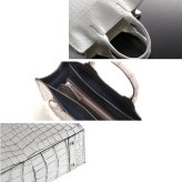 クロコダイル ミニトートバッグ メンズ トートバッグ 2WAY 日本製 マット 加工 センター取り あおりポケット 付き クロコダイルバッグ ハンドバッグ メンズバッグ B5 対応 本革 鰐革 保証書 付き プレゼント ギフト 4FA(06001685-mens-1r)