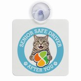カーサイン 高齢者マーク SENIOR SAFE DRIVER マンクス 車内用 吸盤タイプ 収れん火災防止タイプ 肉球 日本製 車 ステッカー