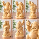 大黒天 大黒様 恵比寿様 恵比寿天 15cm 商売繁盛 神棚 七福神 金運 財運 木彫り 縁起物 贈り物 ギフト 神具 セット 木彫 置物 商売