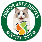カーサイン 高齢者マーク SENIOR SAFE DRIVER ラグドール マグネット 強力 直径13cm 肉球 日本製 車 ステッカー