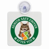 カーサイン 高齢者マーク SENIOR SAFE DRIVER メインクーン 車内用 吸盤タイプ 収れん火災防止タイプ 肉球 日本製 車 ステッカー