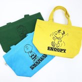 スヌーピー ライナス スウェットトートバッグ グリーン SNOOPY