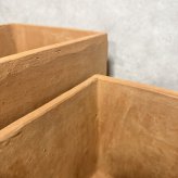 テラコッタ植木鉢 2個セット おしゃれ 四角 角型 スクエア キューブ 約8号 7号 屋外 陶器 素焼き テラコッタ色 KONTON コントン イーシリーズ ES-BX1X2SE 底穴あり 庭 ガーデニング ベランダ 玄関 観葉植物 多肉植物 花 寄せ植え プランター かわいい 北欧 和風 和モダン