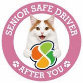 カーサイン 高齢者マーク SENIOR SAFE DRIVER ターキッシュバン ステッカー シール 直径13cm 肉球 日本製 車
