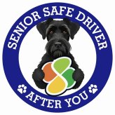 カーサイン 高齢者マーク SENIOR SAFE DRIVER ジャイアントシュナウザー ステッカー シール 直径13cm 肉球 日本製 車