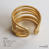ステンレス 不規則ラインリング ニュアンスリング ごつめ ワイドリング ゴールド プチプラ 槌目模様 透かし 軽やか 存在感 多重 オープン レディース 女性 指輪 金属アレルギー対応