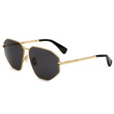 マックスマーラ Max Mara サングラス ノーズパッド UVカット アイウェア スクエア 多角形 ジオメトリック MM0143/S 30A 59 メンズ レディース ユニセックス ゴールド+ブラック 海外正規品