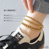 ステンレス チェーンアンクレット 喜平チェーンアンクレット ゴールド シルバー 18KGP シンプルアンクレット 足輪 足首 金属アレルギー対応