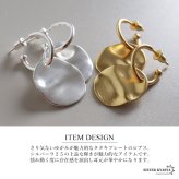 シルバー925 タタキ フープピアス プレート チャーム 大ぶりピアス ドロップピアス スタッドピアス ゴールド 18KGP シルバー 大きめ ゆがみ 揺れる メタル 両耳2点 レディース 女性 金属アレルギー対応 イヤリング