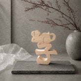 国産ヒノキ 干支の組み木｜子（ネズミ）の木製飾り｜無塗装｜お正月のインテリア・贈り物