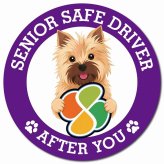 カーサイン 高齢者マーク SENIOR SAFE DRIVER ノーリッチテリア マグネット 強力 直径13cm 肉球 日本製 車 ステッカー