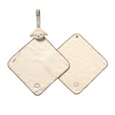 【正規販売店】10mois モワ チャームハンカチ 2枚セット | ディモワ  ガーゼハンカチ タオル ストラップ付き モワちゃん 羊 キャラクター 可愛い ベビーカートイ  ファーストトイ