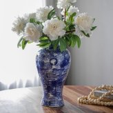 シノワズリ ピッチャー 花瓶 フラワースタンド ブルー＆ホワイト 陶器