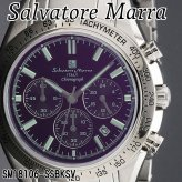 【送料無料】（お取り寄せ）腕時計 メンズ Salvatore Marra サルバトーレマーラ クロノグラフ 10気圧防水 カラーガラス メタルベルト アナログ SM18106-SSBKSV ブランド 人気 シンプル ウォッチ カジュアル フォーマル [SM18106-SSBKSV]