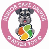 カーサイン 高齢者マーク SENIOR SAFE DRIVER ミニチュアシュナウザー ステッカー シール 直径13cm 肉球 日本製 車