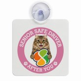 カーサイン 高齢者マーク SENIOR SAFE DRIVER アメリカンカール 車内用 吸盤タイプ 収れん火災防止タイプ 肉球 日本製 車 ステッカー