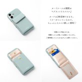 多機種対応 スマホケース まるっと 【 ミラー付き縦開きマグネットカードケース 】名入れ 文字入れ 鏡付き iPhone スマホケース スマホショルダー カードケース くすみカラー