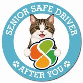 カーサイン 高齢者マーク SENIOR SAFE DRIVER キジ白 マグネット 強力 直径13cm 肉球 日本製 車 ステッカー