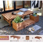 ウッドデッキ 天然木プランター 幅36 2個組 hiyori ひより 簡単組立 縁側 DIY 木製 天然木 庭 ベランダ マンション おしゃれ ガーデン 屋外 家具 ブラウン ダークブラウン アウトドアリビング ベンチ 木製縁台 本格的 新生活