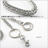 シンプル ウォレットチェーン 1クリップ ダブルリンク チェーン 61cm ナスカン カッコイイ