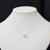 ［pearl210］9mm - 9.5mm 1粒 ネックレス シリコン式 スルーネックレス ホワイトピンク あこや真珠 天草 熊本 日本産