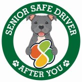 カーサイン 高齢者マーク SENIOR SAFE DRIVER スタッフォードシャーブルテリア ステッカー シール 直径13cm 肉球 日本製 車