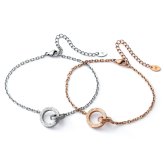 ハワイアンジュエリー ペアブレスレット つけっぱなし ステンレス 金属アレルギー ブランド 大人 シンプル インフィニティ サークル 2連リング インターロッキング サージカルステンレス 2本セット クリスマス 記念日 プレゼント テラグラティア Terra-gratia PairBracelet【lstb019pair】