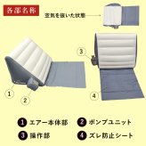 エアーリクライニングマット ラクライナーA AX-065 充電式 コードレス 電動リクライニング 布団 マットレス 背もたれ 起き上がりサポート 0～40度 無段階角度調整 静音 エアーポンプ ズレ防止 省スペース ご両親 祖父母 シニア 敬老の日 プレゼント ギフト