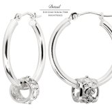 ハワイアンジュエリー フープピアス ピアス ホワイトゴールド ピアス 外径20mm クロッシングピアス ハイビスカス 透かし バレル 樽 大ぶり ゴールド 揺れる 片耳(1個)購入可 K14 14K 20G ゲージ BY THE SEA バイザシー プレゼント ハロウィン 【品番：GE232W】
