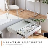 デスク チェア 机 パソコン セット テーブル ディスプレイ ガラス 収納 引き出し 可愛い 1人暮らし ワンルーム 化粧品 ドレッサー 勉強机 大理石調 マーブル ストーン サロン 幅80 コンパクト 化粧台 コスメ メイク 書斎 新生活