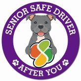 カーサイン 高齢者マーク SENIOR SAFE DRIVER スタッフォードシャーブルテリア マグネット 強力 直径13cm 肉球 日本製 車 ステッカー