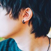 ライオンハート シングル フープピアス クリアキュービックジルコニア ブラック 黒 サージカルステンレス 金属アレルギー対応 片耳用 1点売り メンズ ブランド