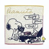スヌーピー ミニタオル カメラ ピンク ハンカチ SNOOPY