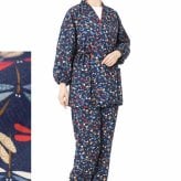 作務衣 楽粋 総柄 日本製 女性 婦人 さむえ 綿100％ 6220 OK-20 レディース 部屋着 作業着 ルームウエア 制服 ユニフォーム 和食店 仕事着 母の日 ギフト 敬老の日 クリスマスギフト プレゼント 和柄 和装