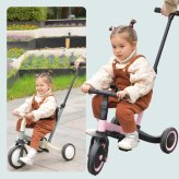三輪車 かじとり 押し棒付き 折りたたみ 4WAY 子供用三輪車 乗用玩具  手押し ランニングバイク キックバイク キッズバイク サドル 足けり ペダル付き コントロールバー 舵取り 1歳 2歳 3歳 幼児 自転車 おしゃれ コンパクト 軽量 男の子 女の子 誕生日 プレゼント ギフト