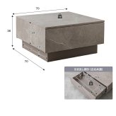 引き出し付きセンターテーブル 幅70cm×奥行70cm×高さ36cm 大容量 ストーン柄 パーティクルボード MDF メラミン 組立品 どの角度から見ても美しく映えます 美しさと高い収納力を両立しました ストーングレージュ 新生活
