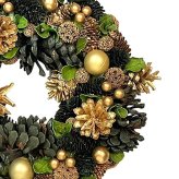 クリスマスリース ゴールド 大人クリスマスデコレーション オーナメント アンティーク調 シャビーシック クリスマスグッズ 北欧 置物