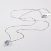 シルバー枠 ブルートパーズ一粒ペンダントネックレス 約1.0ct天然石 SILVER925小豆チェーン40cm 11月の誕生石【送料無料】【レディース,激安,特価,通販】